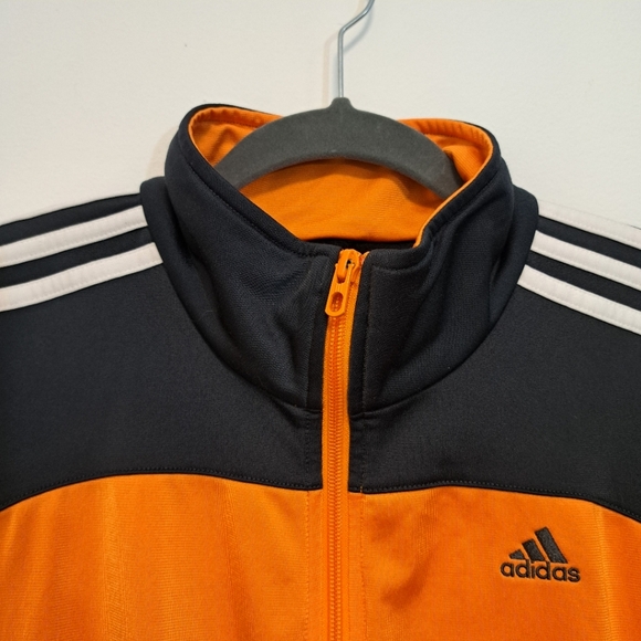Adidas Orange Navy Blue Long Sleeve Full Zip Track Jacket Women's Size Large - Picture 2 of 6